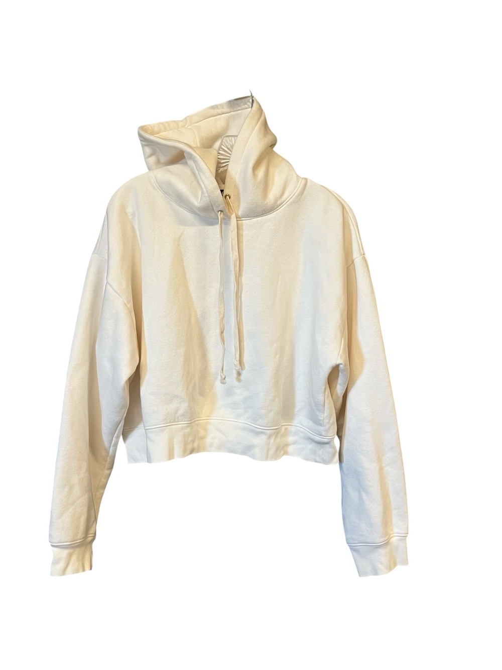 J.Crew Cropped Hoodie Women’s XL Ivory Cream Preppy Athleisure Minimalist Casual